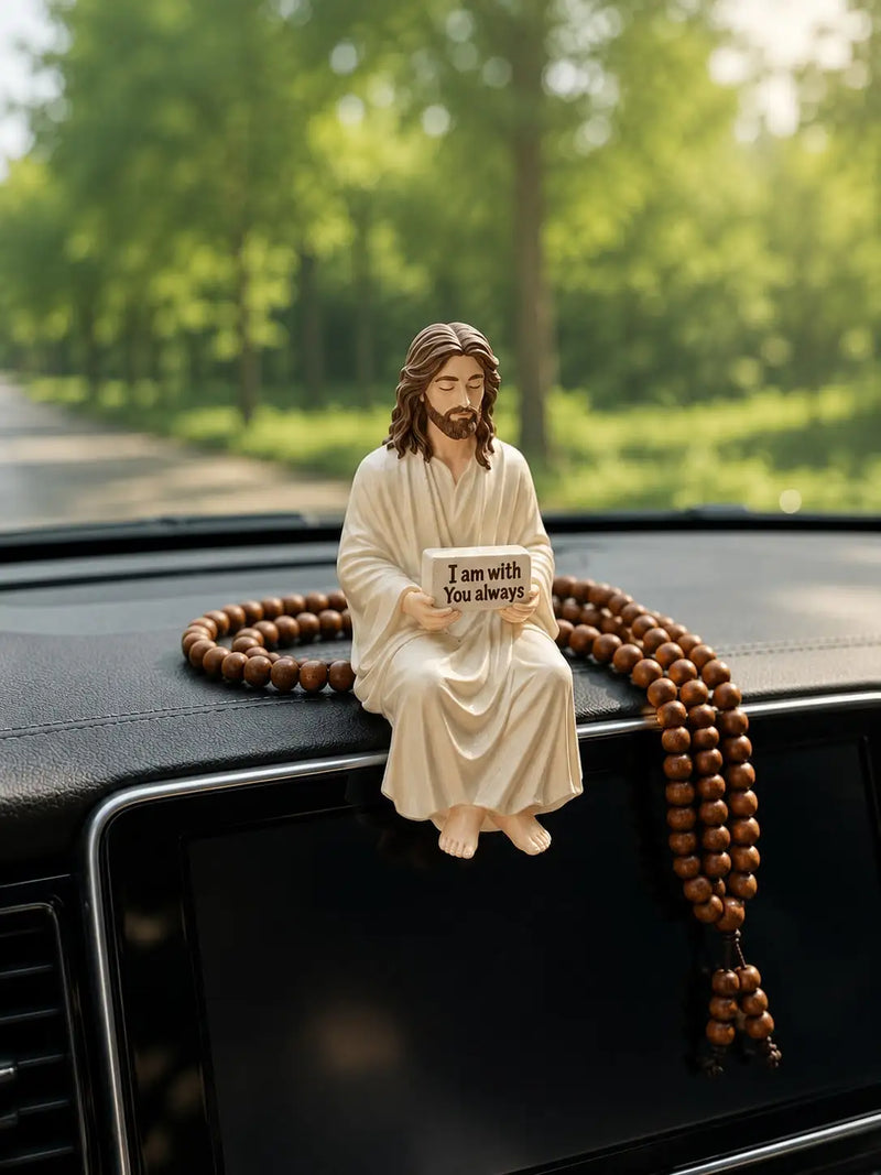 Enfeite de Carro Jesus com Terço